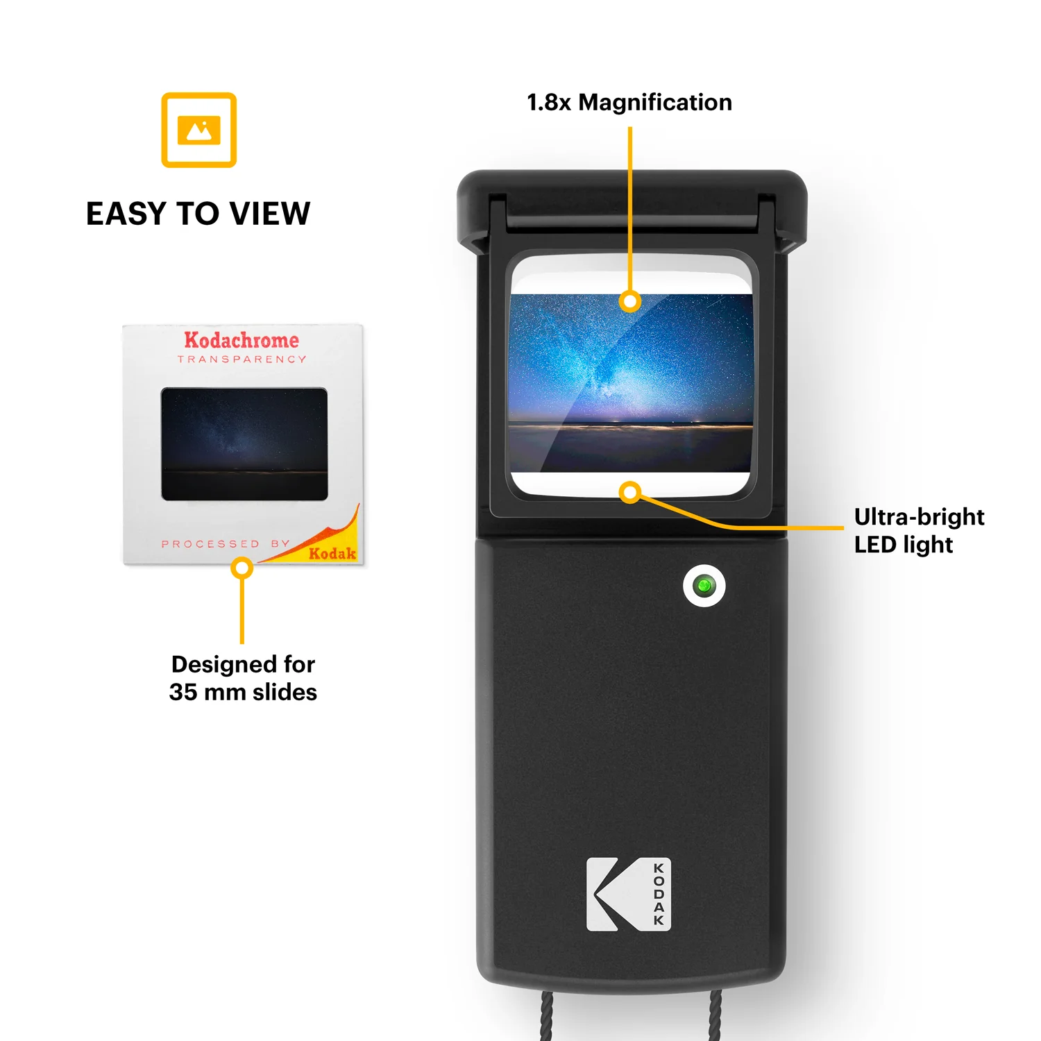 KODAK 1.8x Magnifying LED Slide Viewer | Compact Portable - Image 5