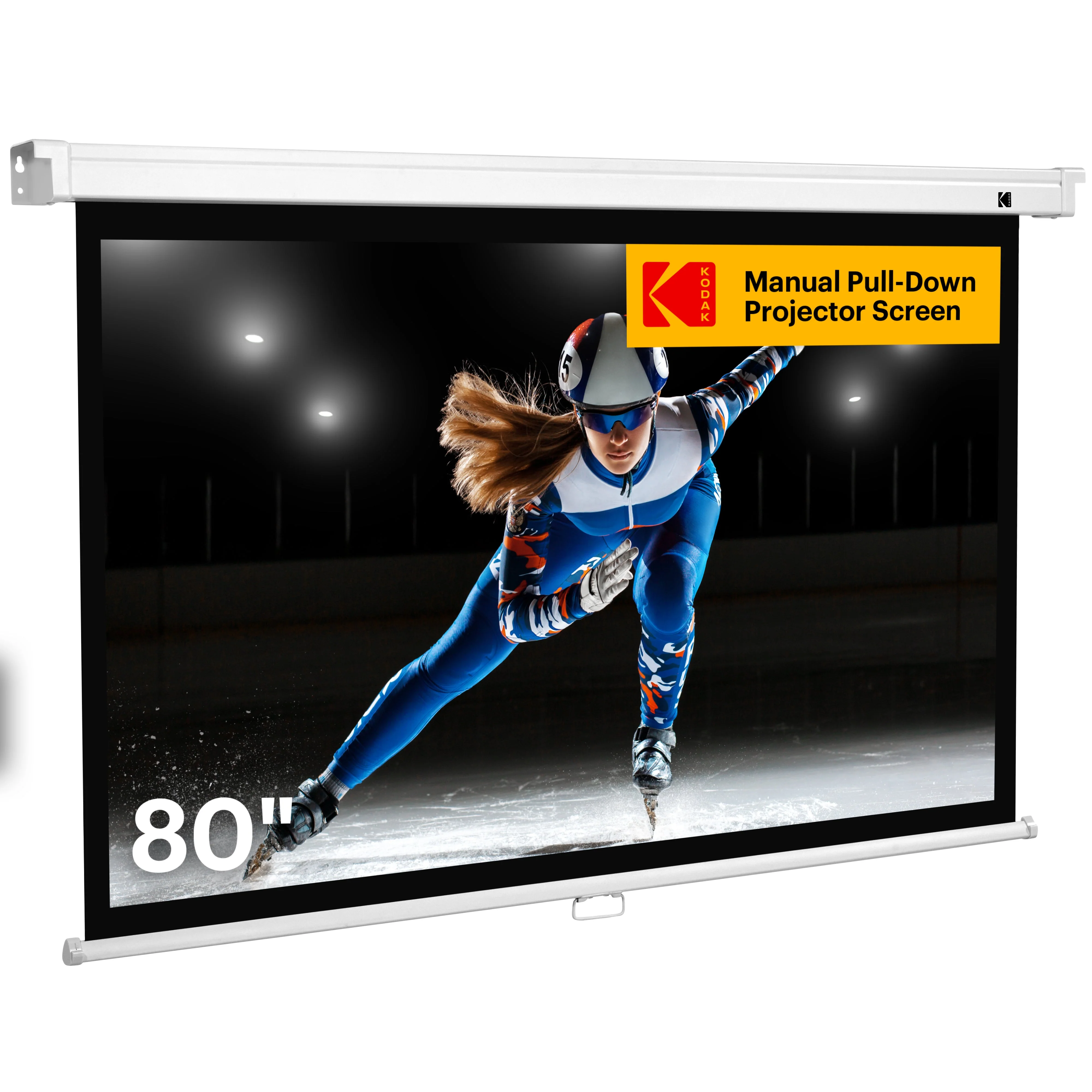 KODAK Manual Pull-Down White Projector Screen - Image 10