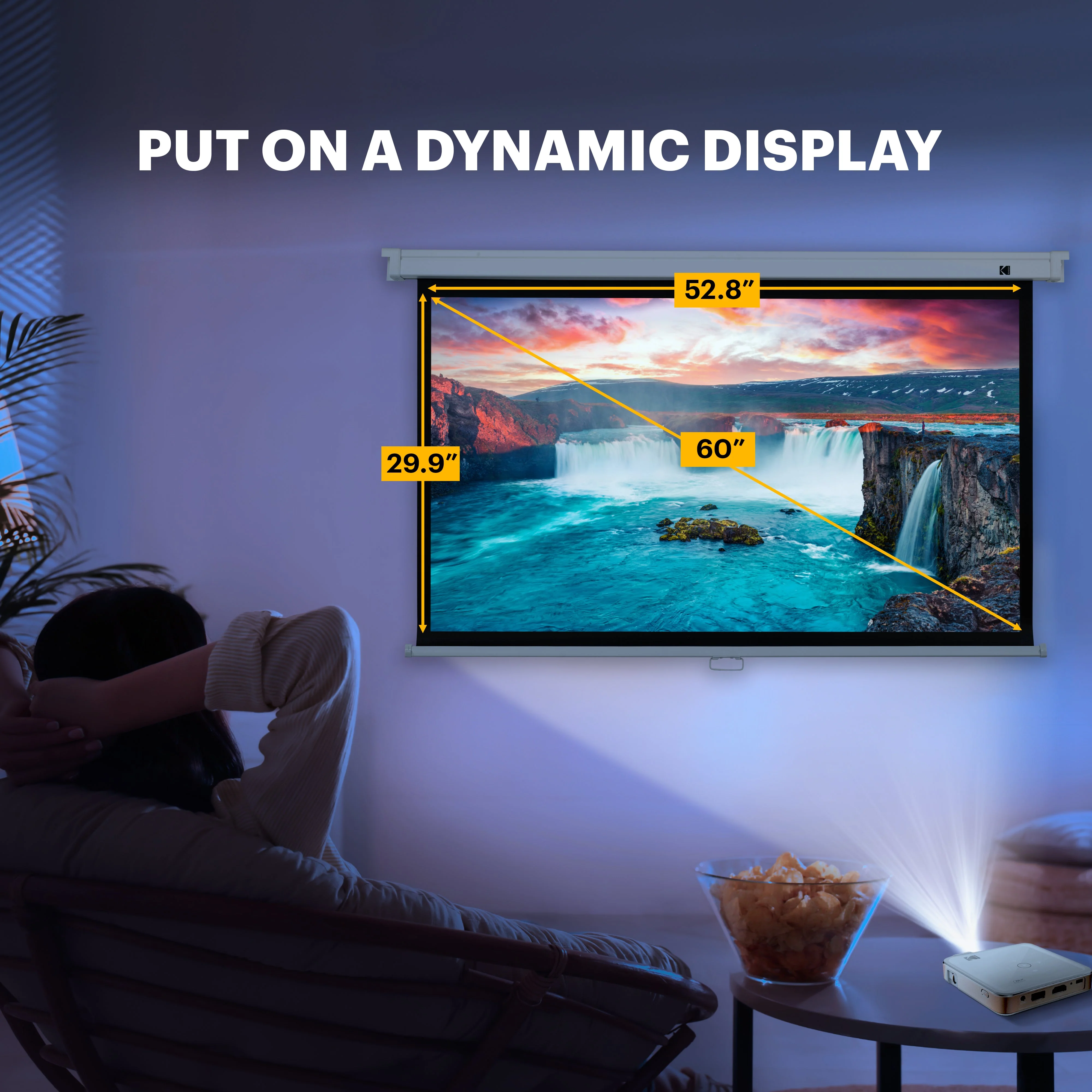 KODAK Manual Pull-Down White Projector Screen - Image 2