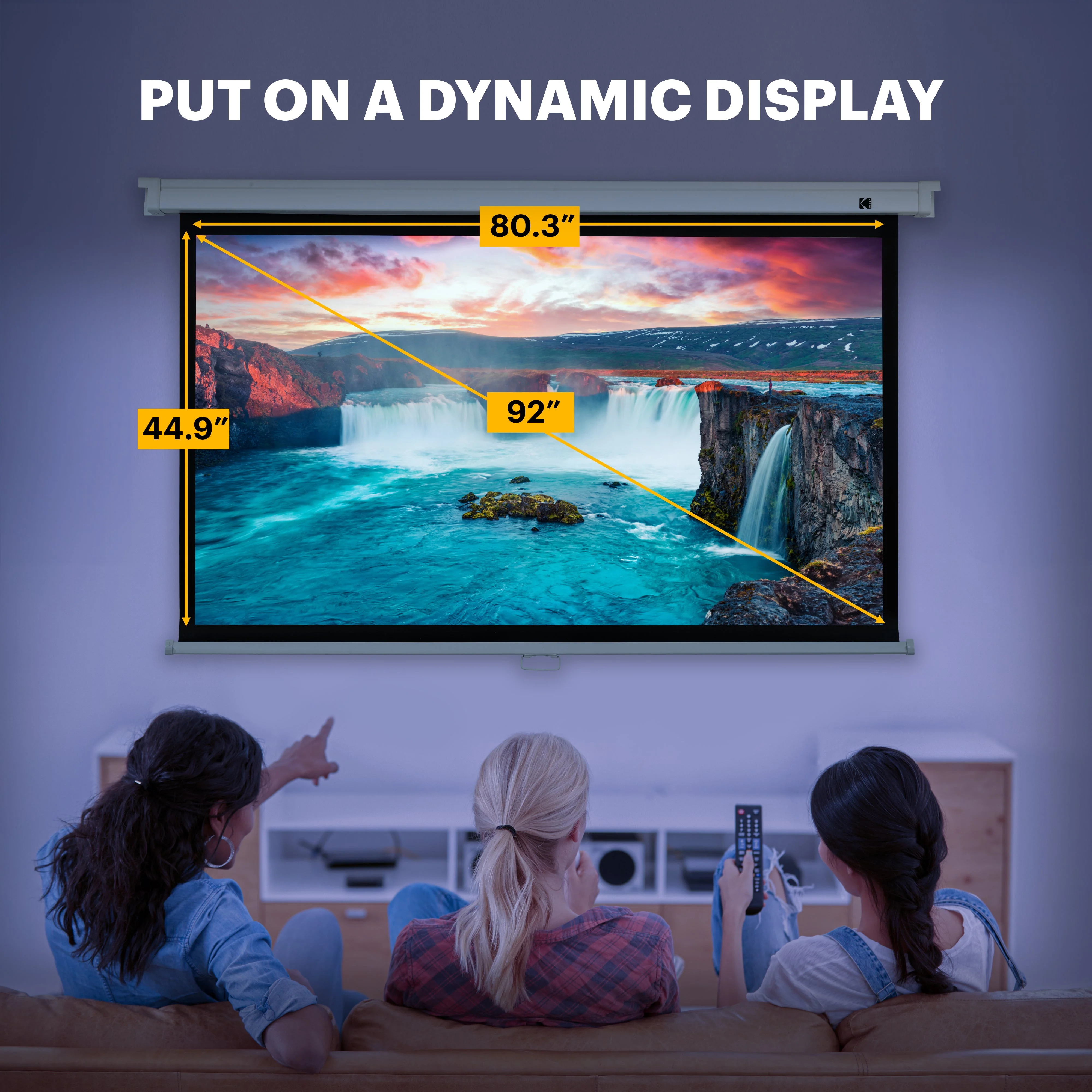KODAK Manual Pull-Down White Projector Screen - Image 20