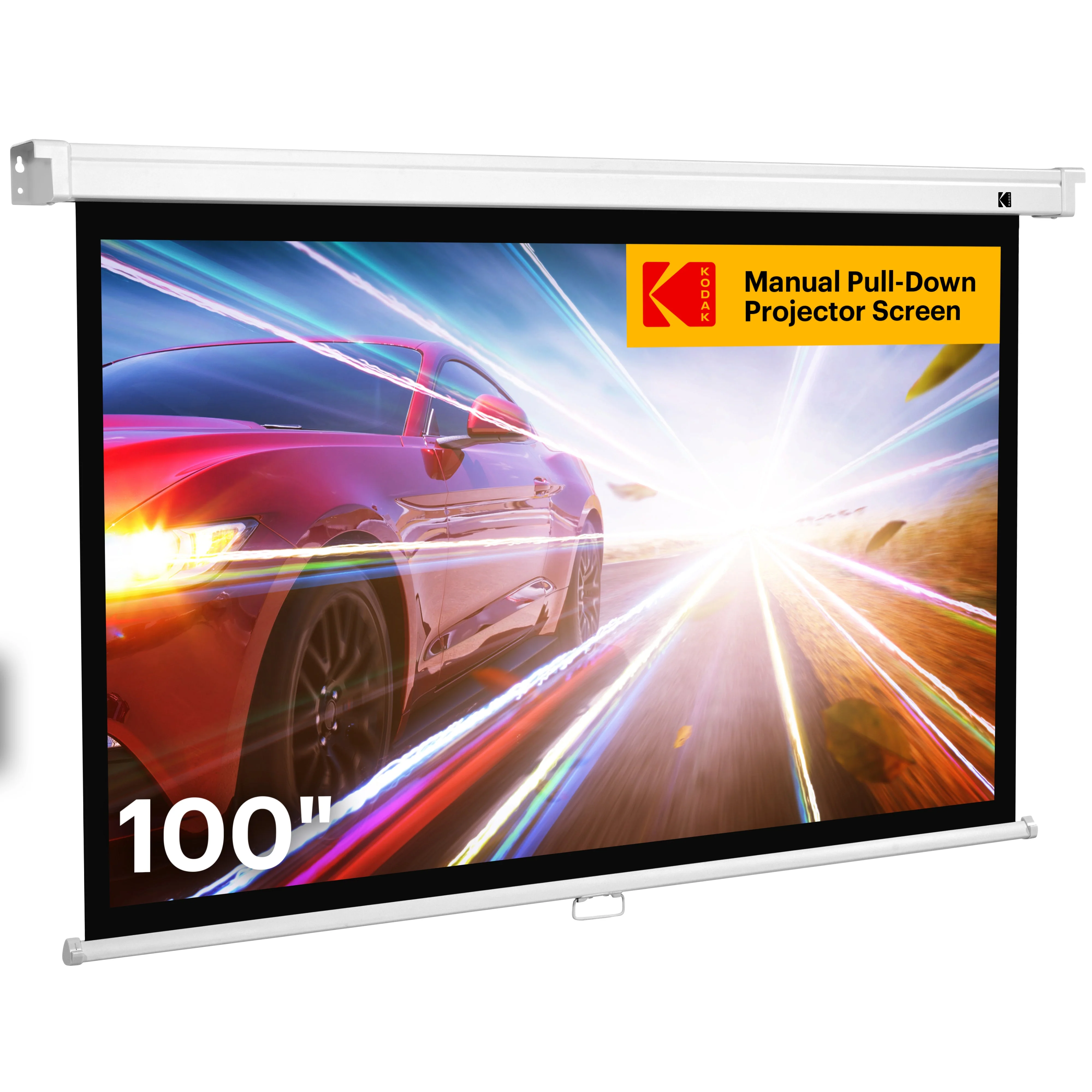 KODAK Manual Pull-Down White Projector Screen - Image 28