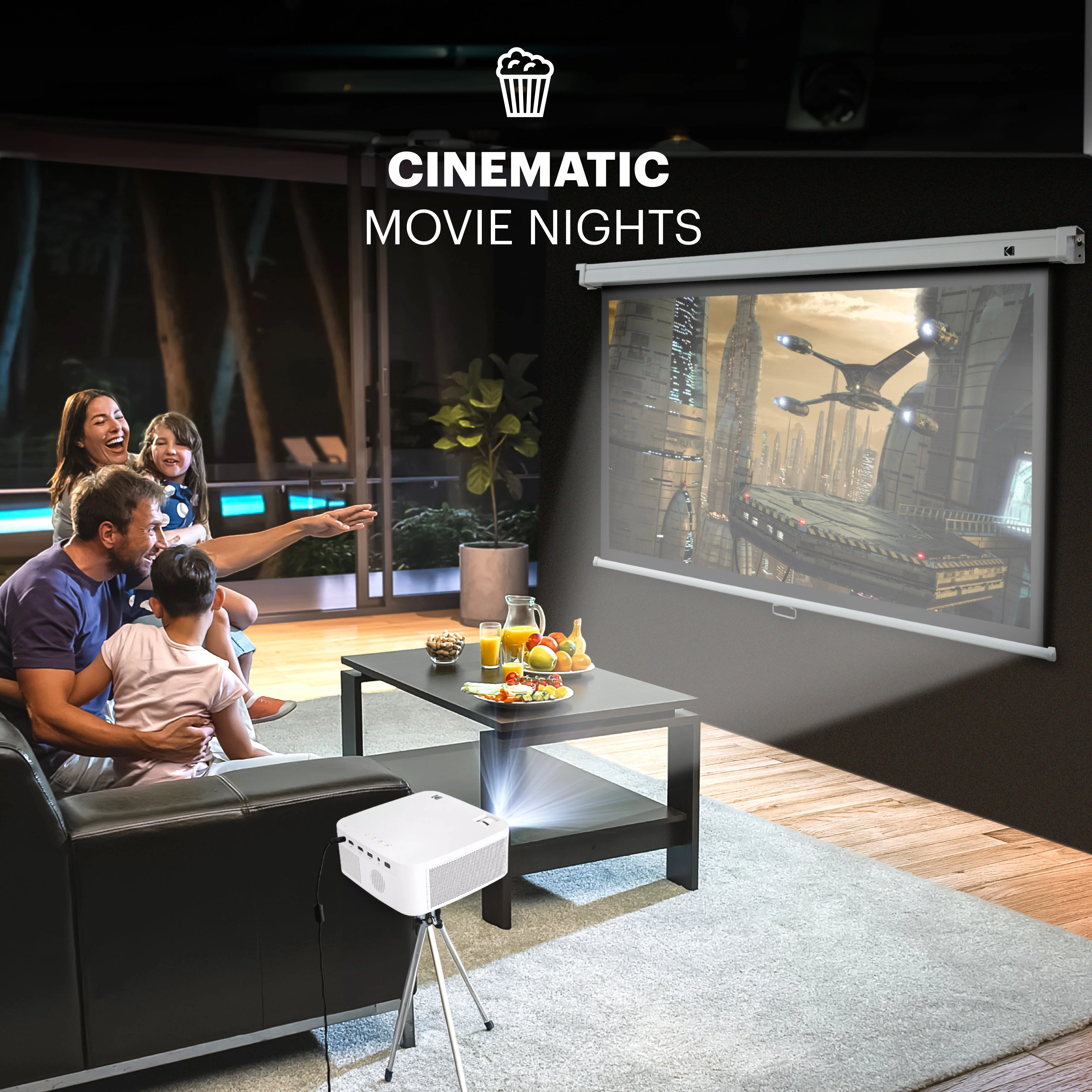 KODAK Manual Pull-Down White Projector Screen - Image 7
