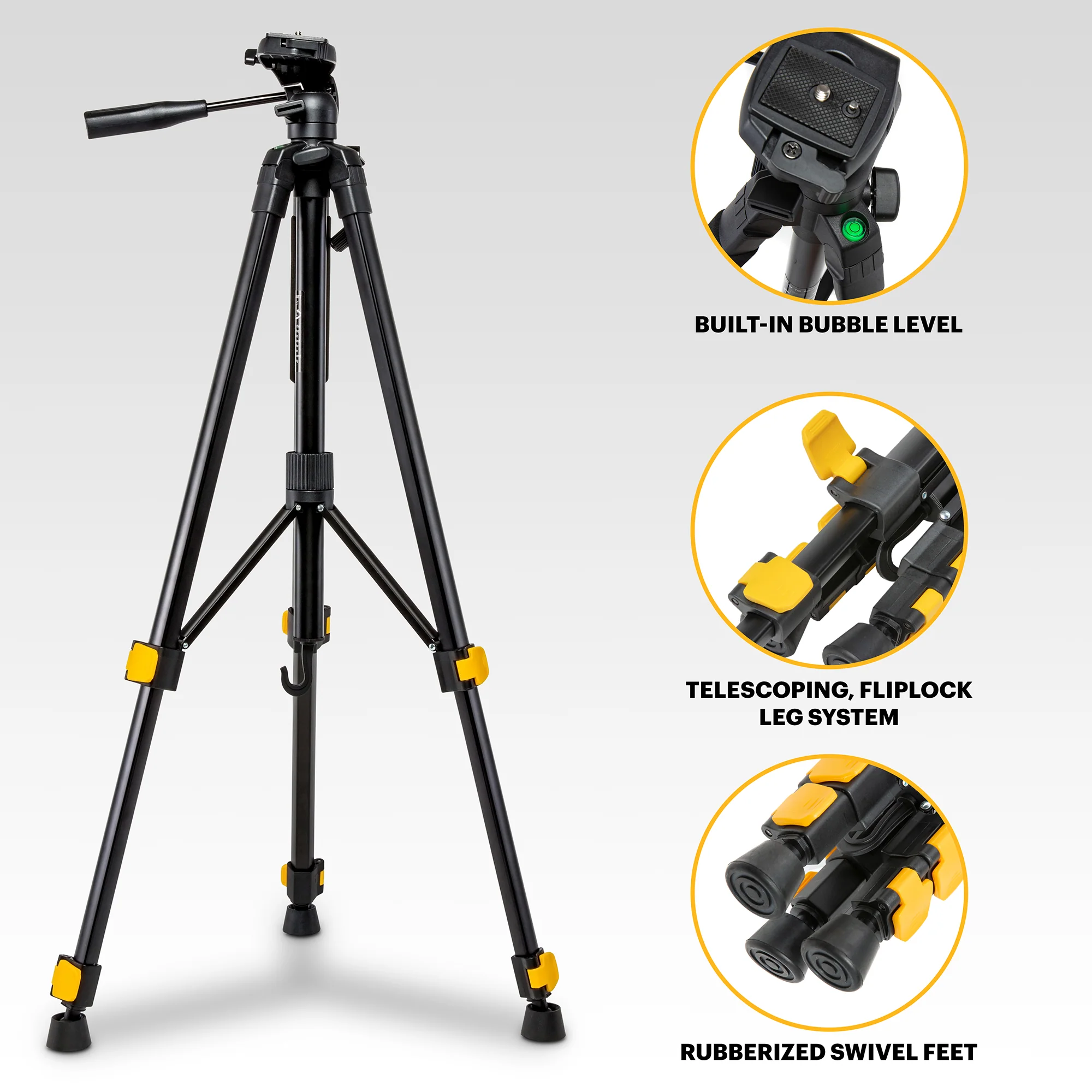 KODAK Photo Gear Lightweight Tripod (62”/157.5 cm) - Image 4