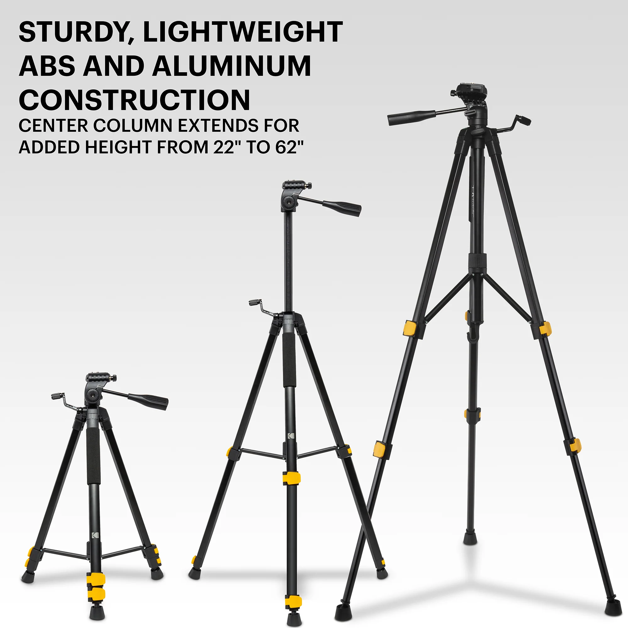 KODAK Photo Gear Lightweight Tripod (62”/157.5 cm) - Image 5
